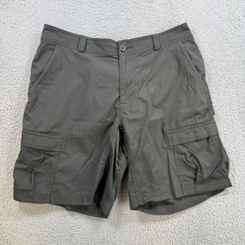 REI Co-op Mens Sahara Cargo Shorts Gray Nylon Stretch Hiking Outdoor Size 36